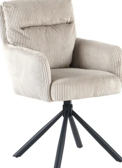 OTTO home Esszimmerstuhl »Justin« (Set) 2 Stk.gemütlicher Sessel mit Taschenfederkern, 360 Grad drehbar, Grob - Cord