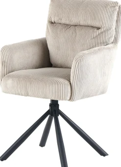 OTTO home Esszimmerstuhl »Justin« (Set) 2 Stk.gemütlicher Sessel mit Taschenfederkern, 360 Grad drehbar, Grob - Cord