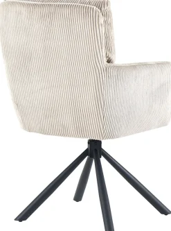 OTTO home Esszimmerstuhl »Justin« (Set) 2 Stk.gemütlicher Sessel mit Taschenfederkern, 360 Grad drehbar, Grob - Cord