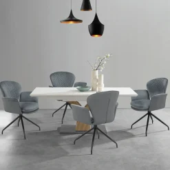 OTTO home Esszimmerstuhl »Leonidas« () 2 Stk.Sitz und Rücken gepolstert, Sitzfläche in Velourstoff, Sitzhöhe 47 cm