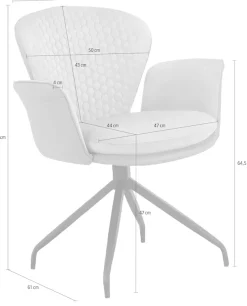OTTO home Esszimmerstuhl »Leonidas« () 2 Stk.Sitz und Rücken gepolstert, Sitzfläche in Velourstoff, Sitzhöhe 47 cm