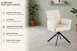 OTTO home Esszimmerstuhl »Viola« (Set) 2 Stk.gemütlicher Armlehnstuhl mit Federkern, 360° drehbar, viele Varianten