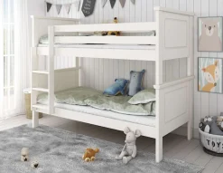 OTTO home Etagenbett »Erik, teilbar in 2 Einzelbetten, Kassettenoptik, Landhausstil« mit Lattenroste, Massivholz, Made in EU