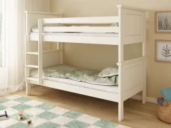 OTTO home Etagenbett »Erik, teilbar in 2 Einzelbetten, Kassettenoptik, Landhausstil« mit Lattenroste, Massivholz, Made in EU