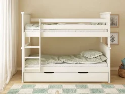 OTTO home Etagenbett »Erik, teilbar in 2 Einzelbetten, Kassettenoptik, Landhausstil« mit Lattenroste, Massivholz, Made in EU