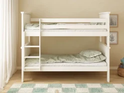 OTTO home Etagenbett »Erik, teilbar in 2 Einzelbetten, Kassettenoptik, Landhausstil« mit Lattenroste, Massivholz, Made in EU