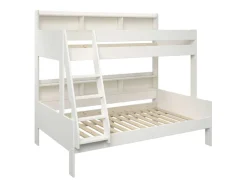 OTTO home Etagenbett »Jaime II, Stockbett, viel Stauraum, mit Regalen, Massivholz mit MDF« Oberes Bett 90x200cm, unteres Bett 120x200cm,breite Liegefläche unten, FSC®, Made EU, 3. Schlafgelegenheit optional