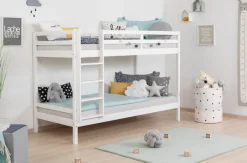 OTTO home Etagenbett »René, Hochbett, Stockbett 2 Farben, Schubkasten optional« 90x200cm,FSC® zertifiziertes Massivholz, mit Trittleiter + Rundum-Absturzschutz