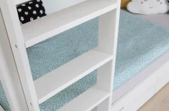 OTTO home Etagenbett »René, Hochbett, Stockbett 2 Farben, Schubkasten optional« 90x200cm,FSC® zertifiziertes Massivholz, mit Trittleiter + Rundum-Absturzschutz