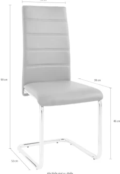 OTTO home Freischwinger »Adora« (Set) 2 Stk.(2 oder 4 Stück) Bezug in Kunstleder, verchromtes Metallgestell