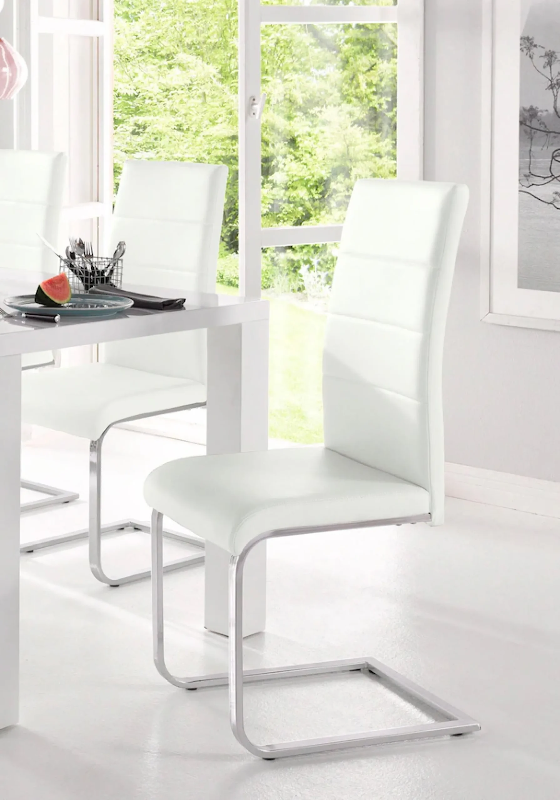 OTTO home Freischwinger »Josy« (Set) 2 Stk.Bezug in Kunstleder, verchromtes Metallgestell