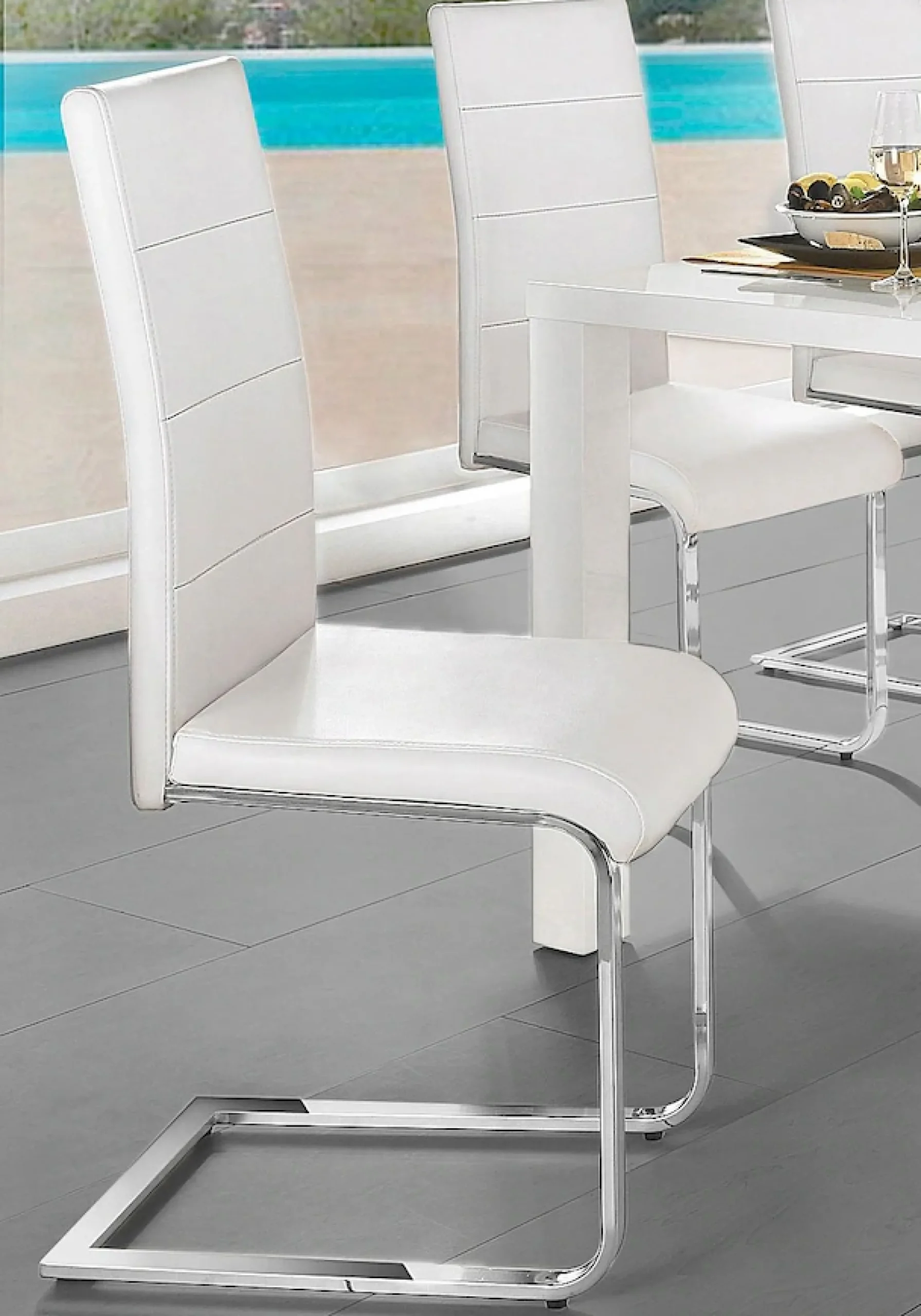OTTO home Freischwinger »Josy« (Set) 2 Stk.Bezug in Kunstleder, verchromtes Metallgestell