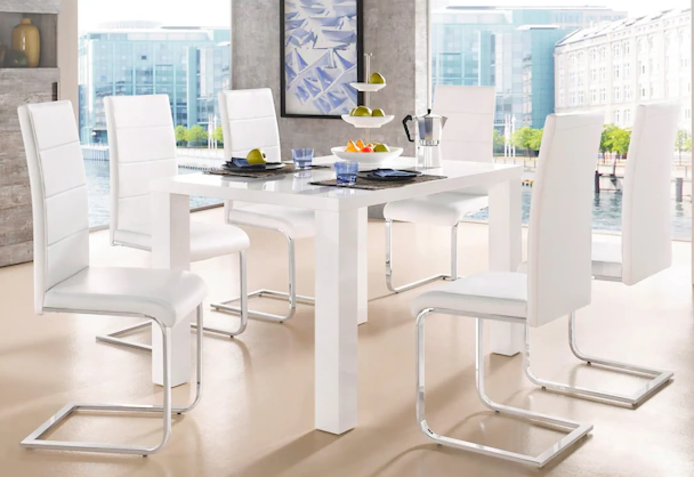 OTTO home Freischwinger »Josy« (Set) 2 Stk.Bezug in Kunstleder, verchromtes Metallgestell