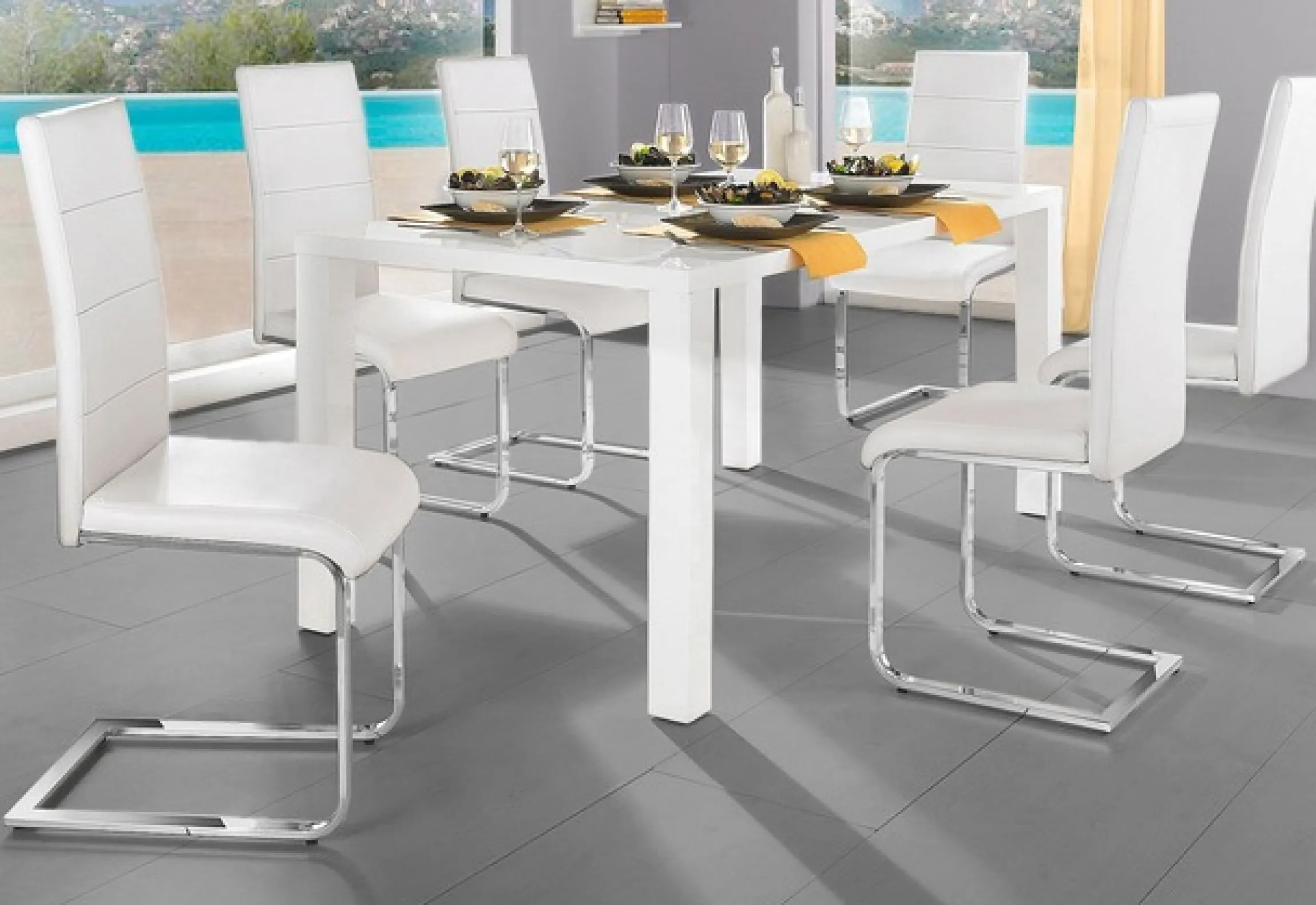 OTTO home Freischwinger »Josy« (Set) 2 Stk.Bezug in Kunstleder, verchromtes Metallgestell