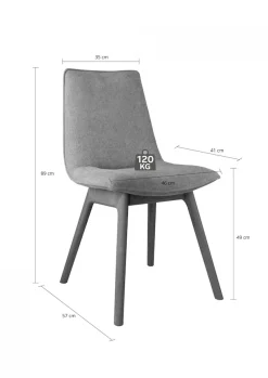 OTTO home 4-Fußstuhl »Ramon« (Set) 2 Stk.mit Massivholzbeinen, verschiedene Stoffe