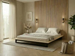 OTTO home Futonbett »Kobe, Massivholzbett aus Kiefer im Industrial Design, 200 KG belastbar« Liegefläche 140x200cm,stabiles Kufengestell,rundum Ablagefläche, FSC, Made in Europe