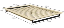 OTTO home Futonbett »Kobe, Massivholzbett aus Kiefer im Industrial Design, 200 KG belastbar« Liegefläche 140x200cm,stabiles Kufengestell,rundum Ablagefläche, FSC, Made in Europe