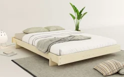 OTTO home Futonbett »Senja, Bett, Massivholzbett, minimalistisches Design« B/T/H: 148/205,1/22,6 cm,inklusive Lattenrost, Liegefläche 140x200 cm, aus massiver Kiefer