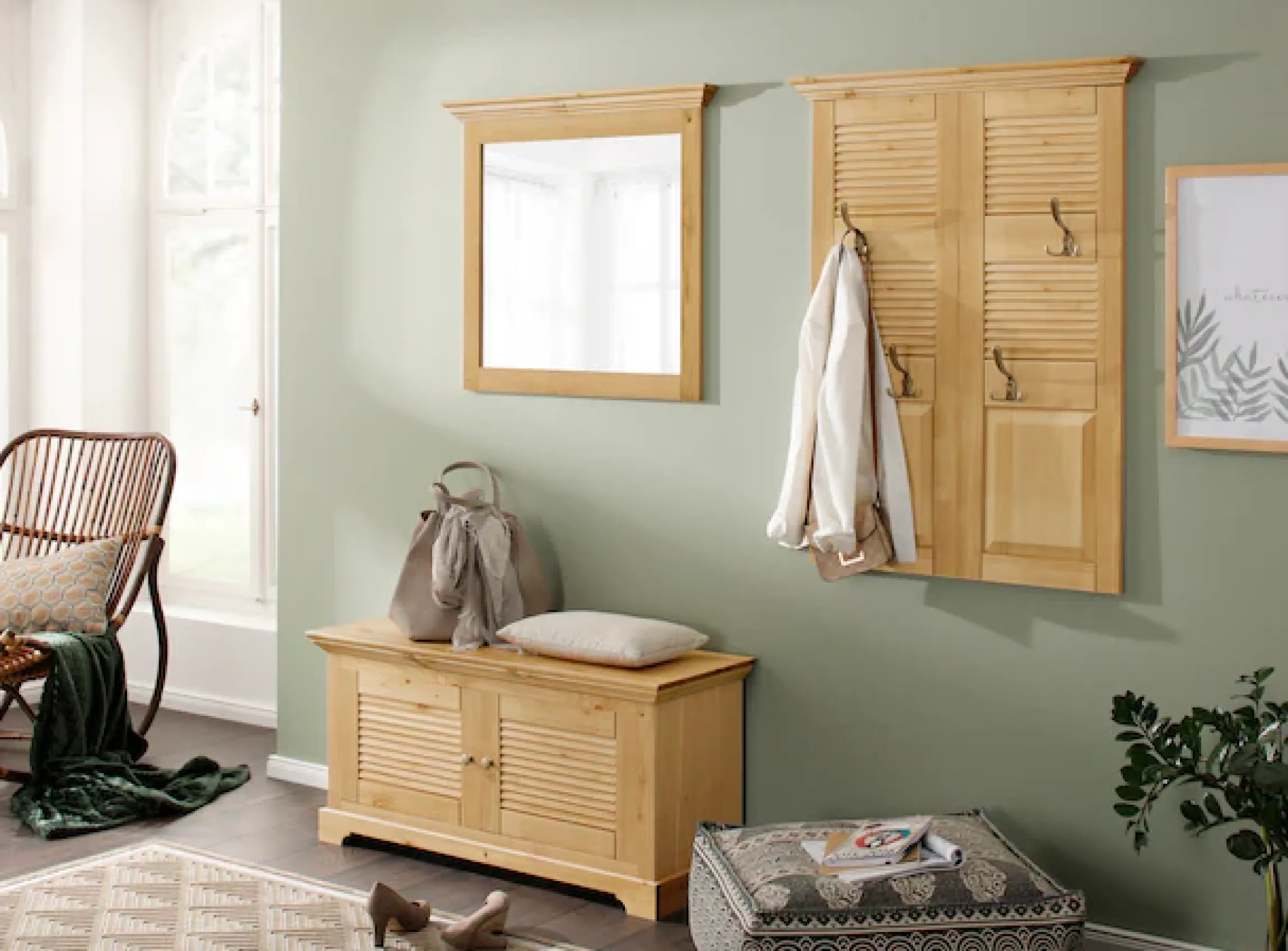 OTTO home Garderobenpaneel »Ayanna« Breite 84 cm, mit 4 Doppelhaken, aus massiver Kiefer, FSC®