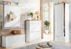 OTTO home Garderobenpaneel »Binz« aus einer schönen Holzoptik, mit vier Haken und einer Ablagefläche