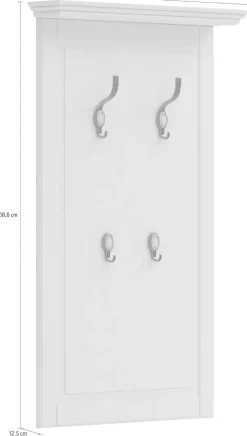 OTTO home Garderobenpaneel »Evergreen« 4 Haken, (H/B/T): 108,8/70/12,5cm,hochwertig UV lackiert