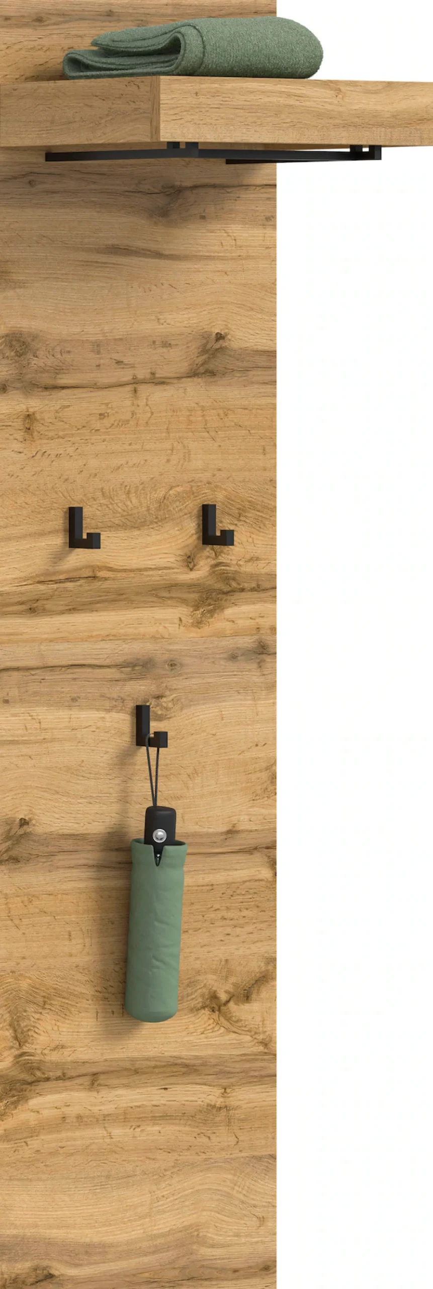 OTTO home Garderobenpaneel »MAMBO II, Höhe 150cm, 1 Kleiderstange & Hutablage, 3 Haken« individuell mit weiteren Artikeln der Serie MAMBO kombinierbar, 1 Stk. tlg. Paneel, Garderobe, Flur, Diele, Hakenleiste, Flurgarderobe