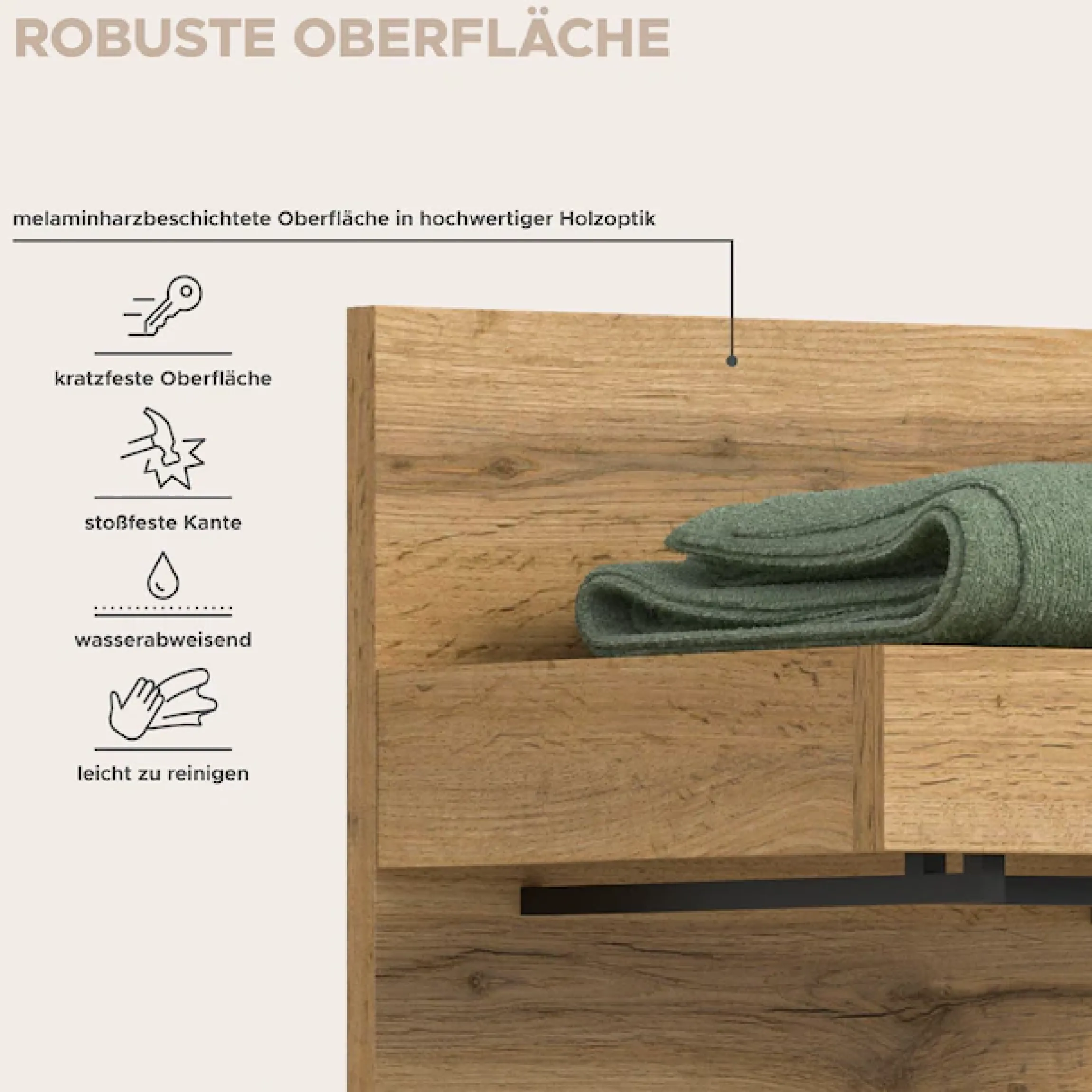 OTTO home Garderobenpaneel »MAMBO II, Höhe 150cm, 1 Kleiderstange & Hutablage, 3 Haken« individuell mit weiteren Artikeln der Serie MAMBO kombinierbar, 1 Stk. tlg. Paneel, Garderobe, Flur, Diele, Hakenleiste, Flurgarderobe