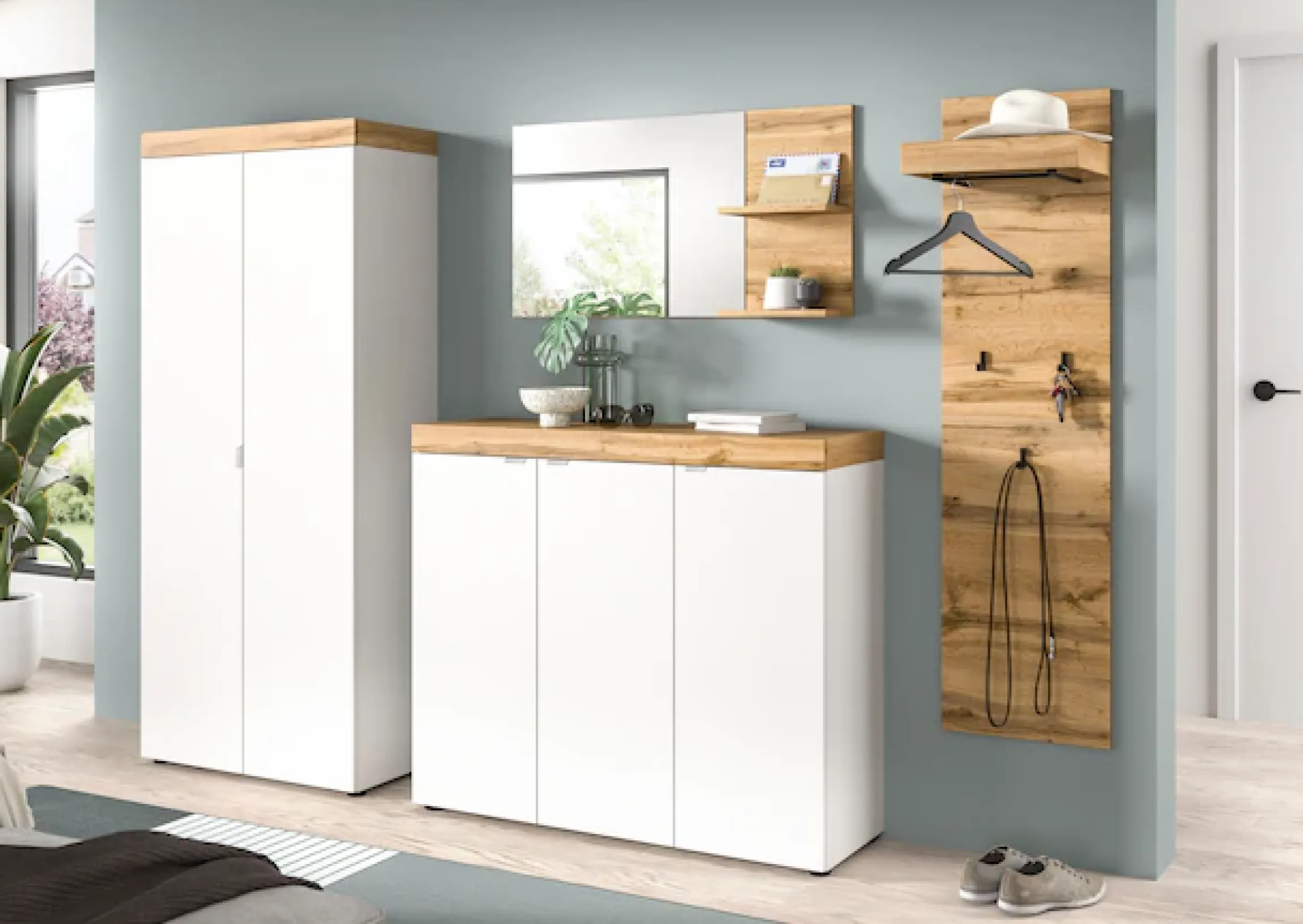 OTTO home Garderobenpaneel »MAMBO II, Höhe 150cm, 1 Kleiderstange & Hutablage, 3 Haken« individuell mit weiteren Artikeln der Serie MAMBO kombinierbar, 1 Stk. tlg. Paneel, Garderobe, Flur, Diele, Hakenleiste, Flurgarderobe