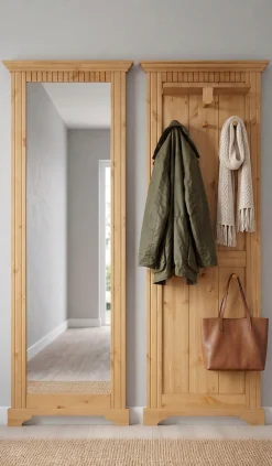 OTTO home Garderobenpaneel »Rustic« aus massiver Kiefer, Höhe 190 cm, mit Ablage, Holzhaken