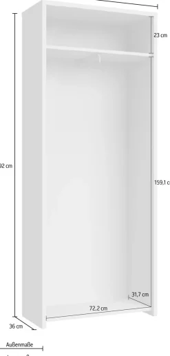 OTTO home Garderobenschrank »Gala« hochwertig UV lackiert, Soft-Close-Funktion, Höhe 192cm