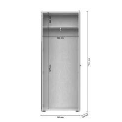 OTTO home Garderobenschrank »Opera, Kleiderschrank« (H/B/T): 194/76/36cm, 1 Stk. tlg. UV-lackiert, hochwertige Beschläge, Soft-Close Funktion