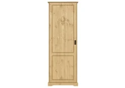 OTTO home Garderobenschrank »Lille Mehrzweckschrank Breite/Höhe: 67/187 cm« aus massiver Kiefer, mit schöner Lilien-Fräsung, Jugendstil-Griffe