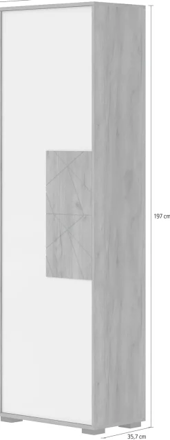OTTO home Garderobenschrank »Stela« (H/B/T): 197/62,4/35,7cm,mit Push-to-open-Funktion