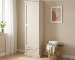 OTTO home Garderobenschrank »Binz« viele Stauraummöglichkeiten, Metallgriffe, Tür mit Rahmen, Höhe 180 cm