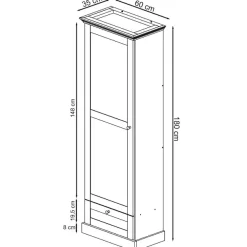 OTTO home Garderobenschrank »Binz« viele Stauraummöglichkeiten, Metallgriffe, Tür mit Rahmen, Höhe 180 cm