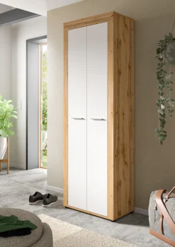 OTTO home Garderobenschrank »AOSTA, Höhe 191cm, 2 Türen, 1 Boden, 1 Kleiderstange« in verschiedenen Farbausführungen erhältlich, individuell kombinierbar, 1 Stk. tlg. Flurschrank, Kleiderschrank, Hochschrank, Garderobe, Flur, Schrank