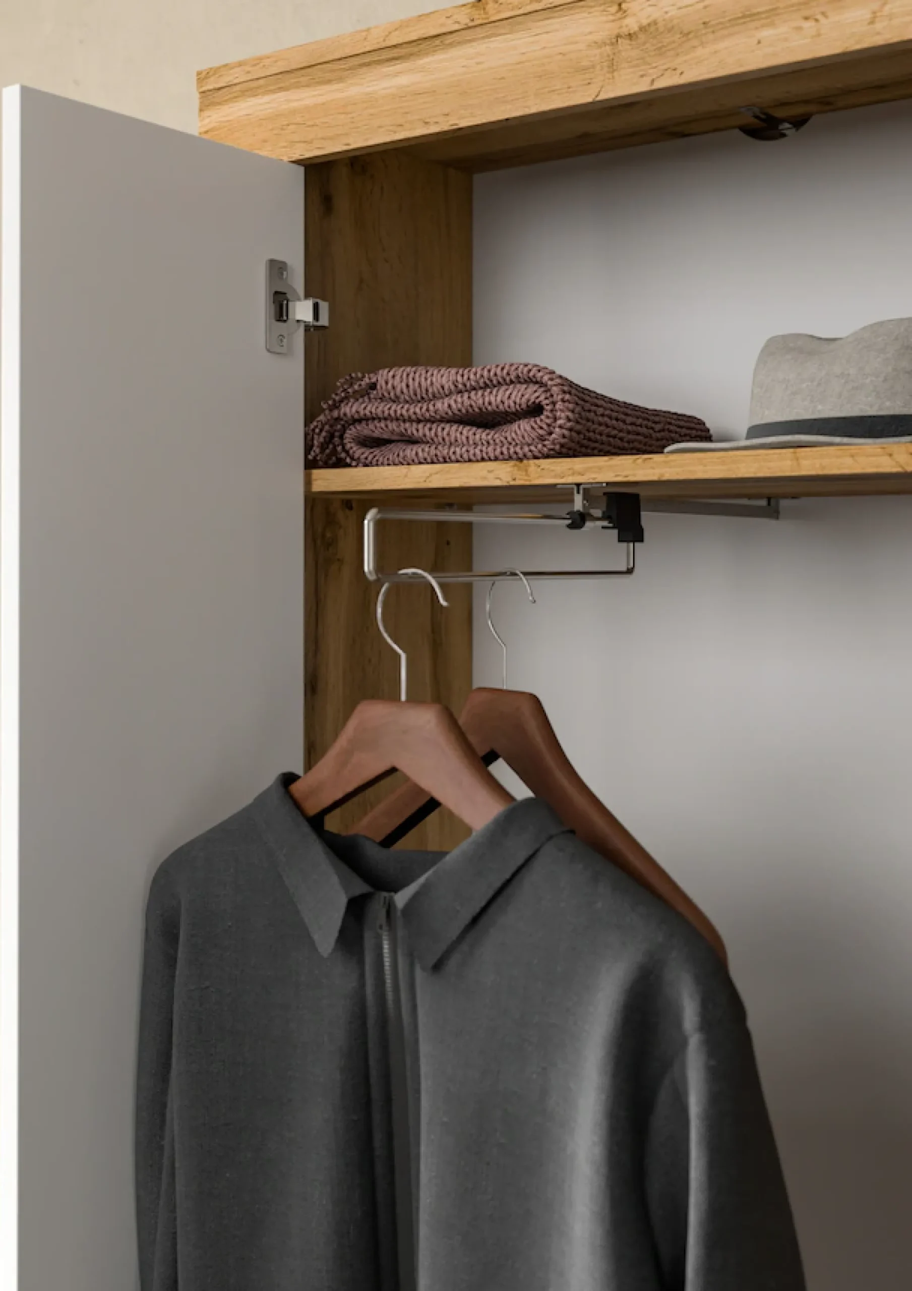 OTTO home Garderobenschrank »AOSTA, Höhe 191cm, 2 Türen, 1 Boden, 1 Kleiderstange« in verschiedenen Farbausführungen erhältlich, individuell kombinierbar, 1 Stk. tlg. Flurschrank, Kleiderschrank, Hochschrank, Garderobe, Flur, Schrank