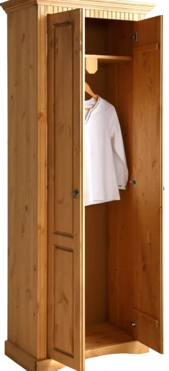 OTTO home Garderobenschrank »Rustic« aus massiver Kiefer, Breite 71 cm, Kassettenoptik