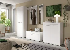 OTTO home Garderoben-Set »AOSTA, Breite 184cm, 4-teilige Garderobenkombination« Set, bestehend aus: Garderobenschrank, Sitzbank, Garderobenpaneel & Spiegel, 4 Stk. tlg.