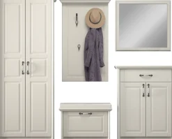 OTTO home Garderoben-Set »Evergreen« Set, Garderobenschrank,Schuhschrank,Schuhbank, Garderobenpaneel,Wandspiegel, 5 Stk. tlg.