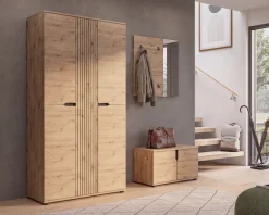 OTTO home Garderoben-Set »FJELL, 3-teilig, Breite 199cm, Front mit hochwertiger Längsfräsung«