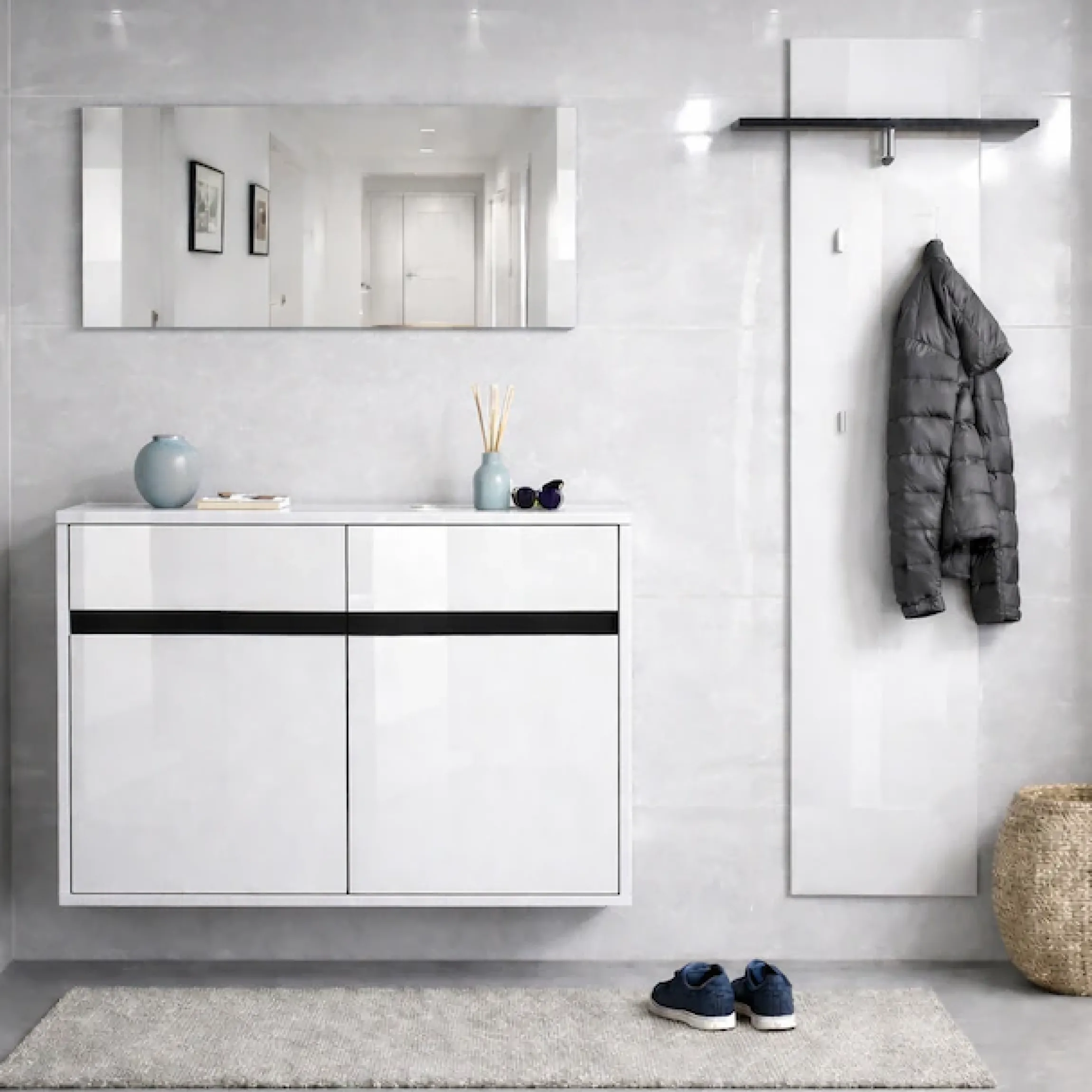 OTTO home Garderoben-Set »Locco Flurmöbel, Dielenmöbel, Flurschrank, Flurgarderobe B: ca 150 cm« 3 Stk. tlg.