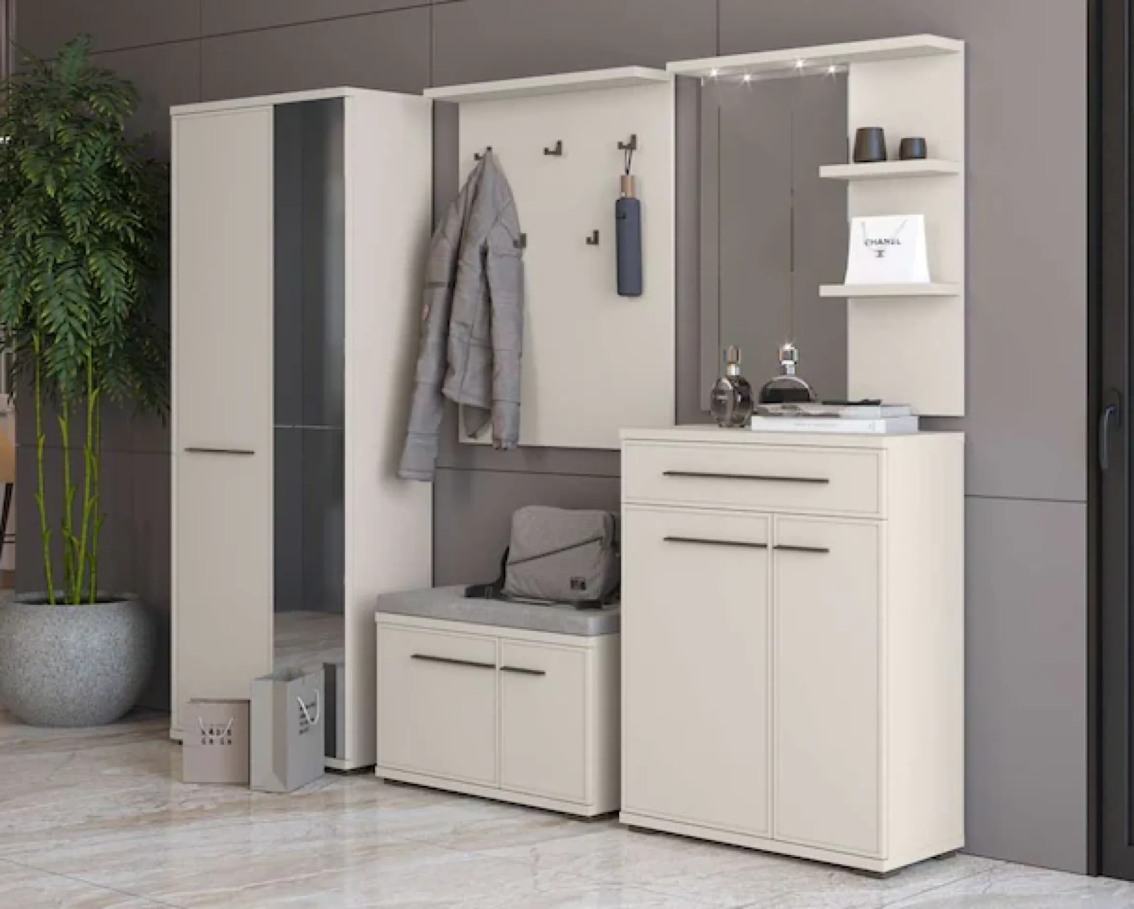 OTTO home Garderoben-Set »Opera Flurmöbel, Dielenmöbel, Diele, Garderobe, Garderobenmöbel« Komplett-Set, Sie können die Elemente des Sets individuell bestellen und kombinieren, 5 Stk. tlg.