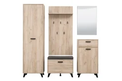 OTTO home Garderoben-Set »Umbria, Flurmöbel, Dielenmöbel, Breite 175 cm, in Grau Eiche« Komplett-Set, 5-st, 5 Stk. tlg.