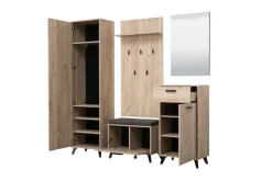 OTTO home Garderoben-Set »Umbria, Flurmöbel, Dielenmöbel, Breite 175 cm, in Grau Eiche« Komplett-Set, 5-st, 5 Stk. tlg.