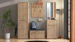 OTTO home Garderoben-Set »Umbria, Flurmöbel, Dielenmöbel, Breite 175 cm, in Grau Eiche« Komplett-Set, 5-st, 5 Stk. tlg.
