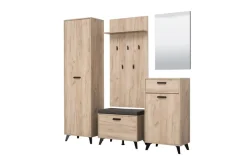 OTTO home Garderoben-Set »Umbria, Flurmöbel, Dielenmöbel, Breite 175 cm, in Grau Eiche« Komplett-Set, 5-st, 5 Stk. tlg.