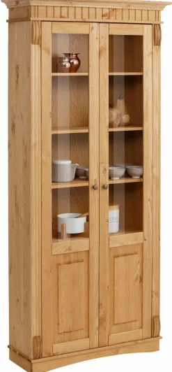 OTTO home Glasvitrine »Teresa« Maße (B/T/H): ca. 90/32/193 cm,mit 2 Glastüren, Höhe 193 cm, aus massiver Kiefer, FSC®
