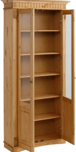 OTTO home Glasvitrine »Teresa« Maße (B/T/H): ca. 90/32/193 cm,mit 2 Glastüren, Höhe 193 cm, aus massiver Kiefer, FSC®