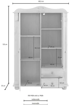 OTTO home Highboard »Adele« Stauraumschrank, 2-türig, Höhe 135 cm, aus massiver Kiefer, FSC®